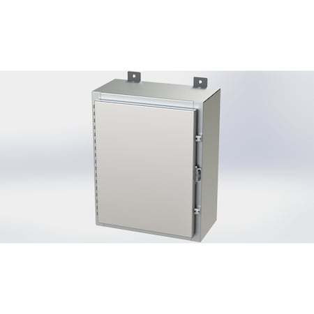 Saginaw Control & Engineering Padlockable Hasp Electrical Enclosures, 20 in H, 8 in D, 16 in W, NEMA 4X, 304 Stainless Steel SCE-20H1608SSLP